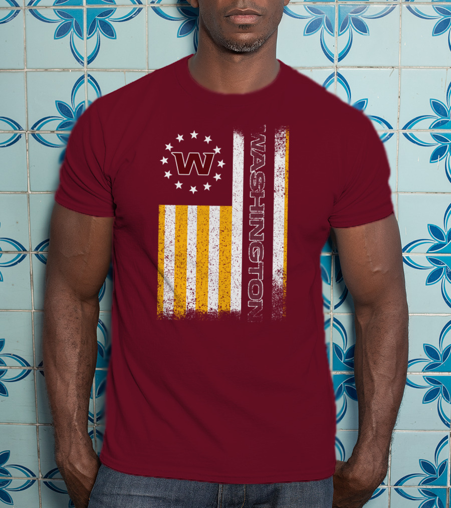 Washington W Stars Stripes American Flag T-Shirt
