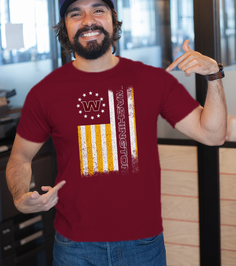 Washington W Stars Stripes American Flag T-Shirt