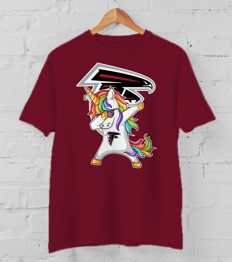 Atlanta Falcons Unicorn Rainbow Dabbing T-Shirt