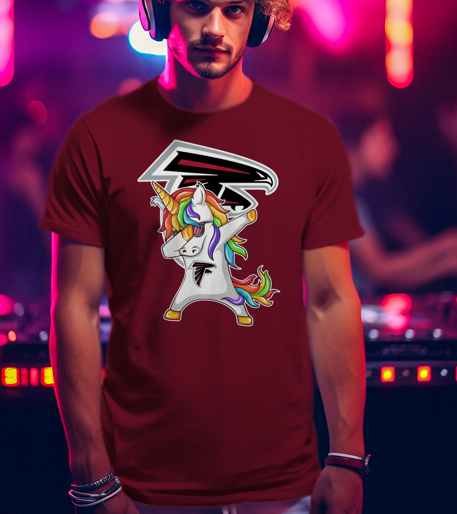 Atlanta Falcons Unicorn Rainbow Dabbing T-Shirt
