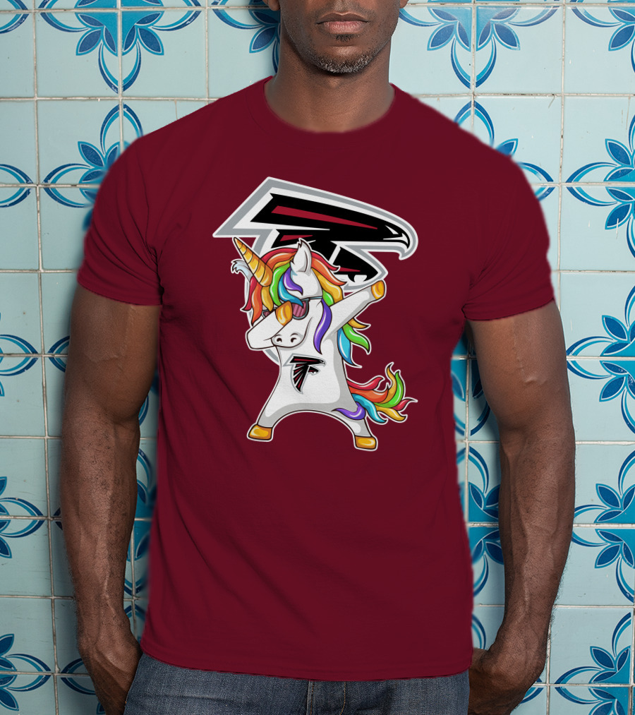 Atlanta Falcons Unicorn Rainbow Dabbing T-Shirt