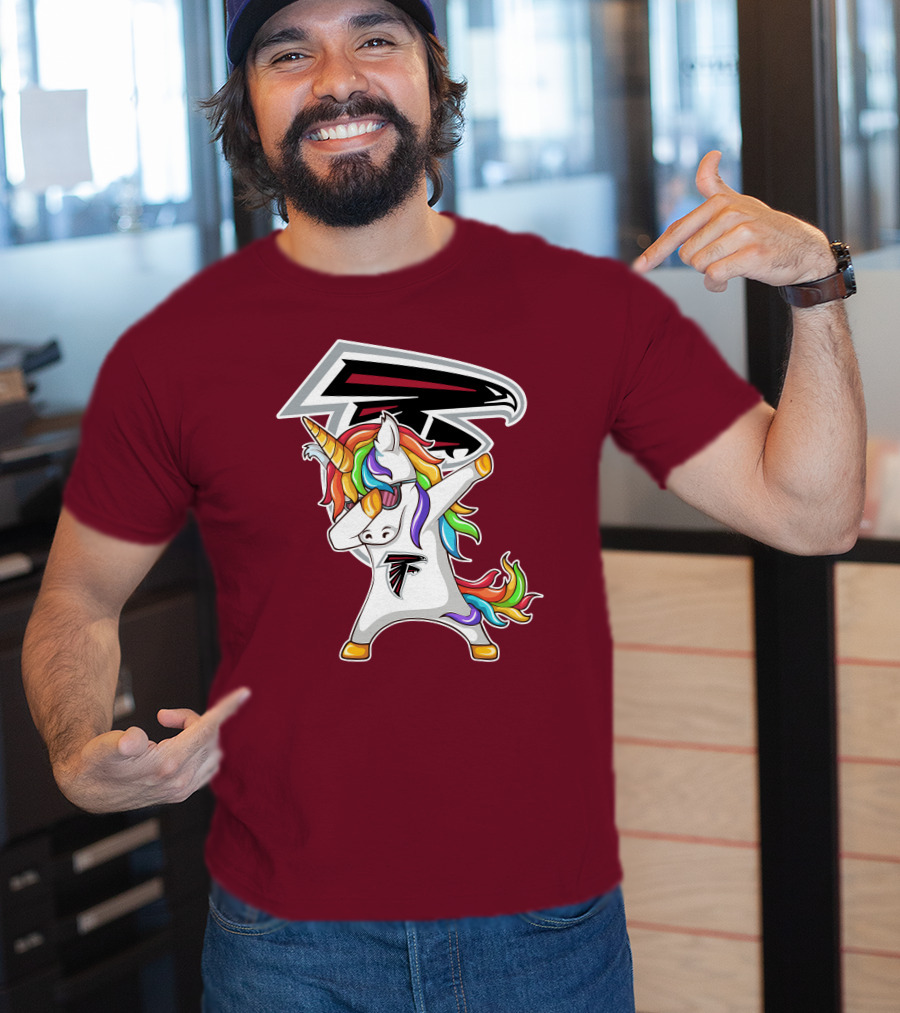 Atlanta Falcons Unicorn Rainbow Dabbing T-Shirt