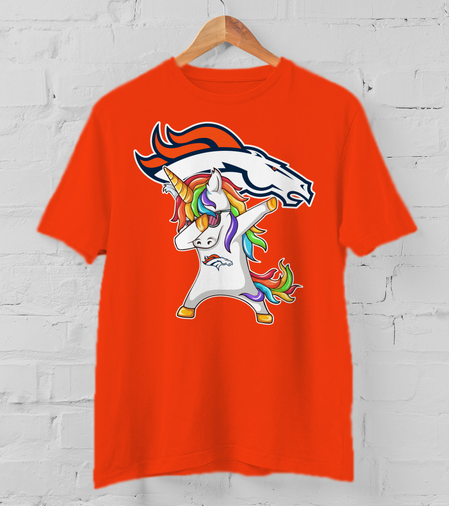 Denver Broncos Unicorn Dabbing NFL Sports Fan T-Shirt