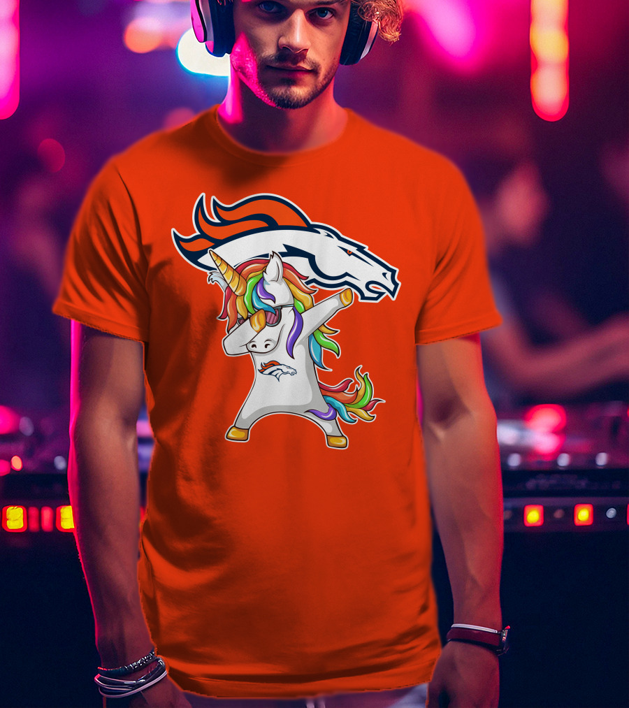 Denver Broncos Unicorn Dabbing NFL Sports Fan T-Shirt