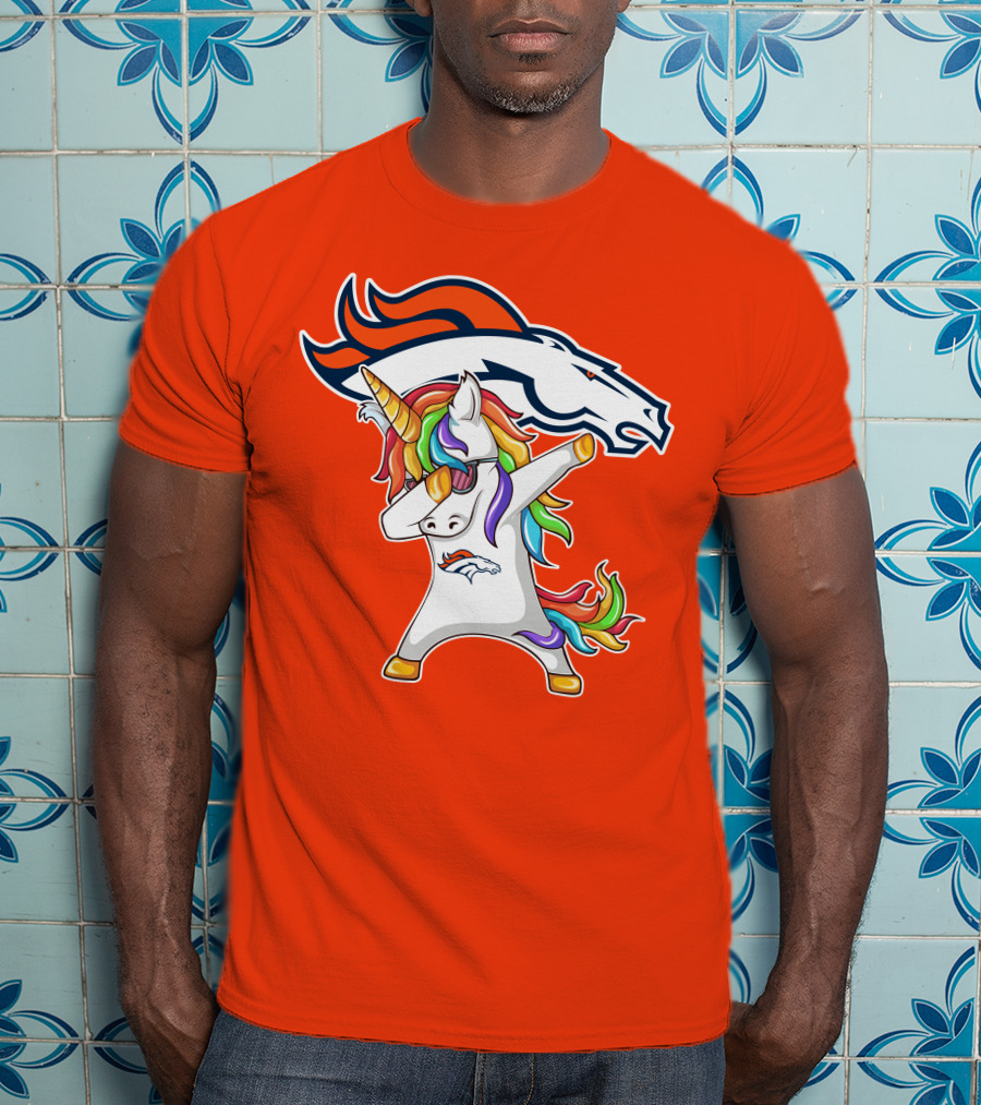 Denver Broncos Unicorn Dabbing NFL Sports Fan T-Shirt