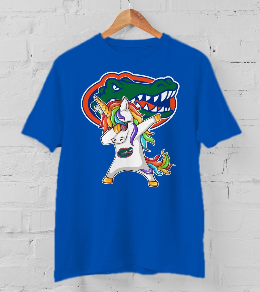 Florida Gators Dabbing Unicorn Rainbow Mane T-Shirt