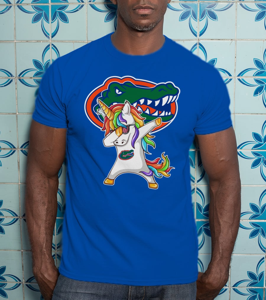 Florida Gators Dabbing Unicorn Rainbow Mane T-Shirt