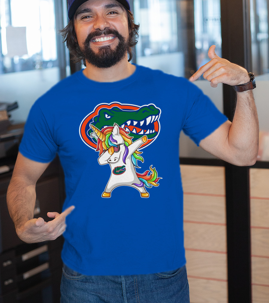 Florida Gators Dabbing Unicorn Rainbow Mane T-Shirt