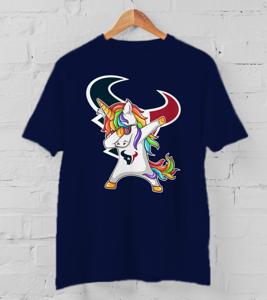 Houston Texans Unicorn Dabbing NFL Pride T-Shirt