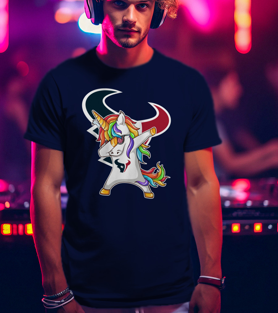 Houston Texans Unicorn Dabbing NFL Pride T-Shirt