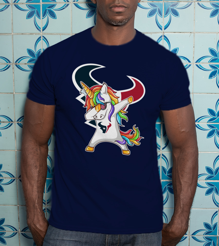 Houston Texans Unicorn Dabbing NFL Pride T-Shirt