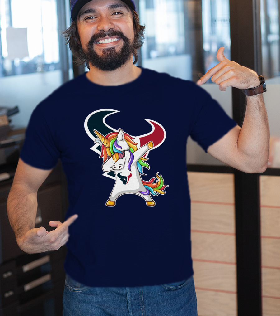 Houston Texans Unicorn Dabbing NFL Pride T-Shirt