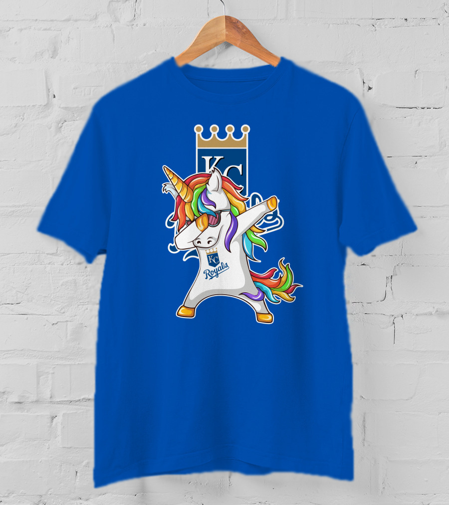 KC Royals Unicorn Dabbing With Rainbow Mane T-Shirt