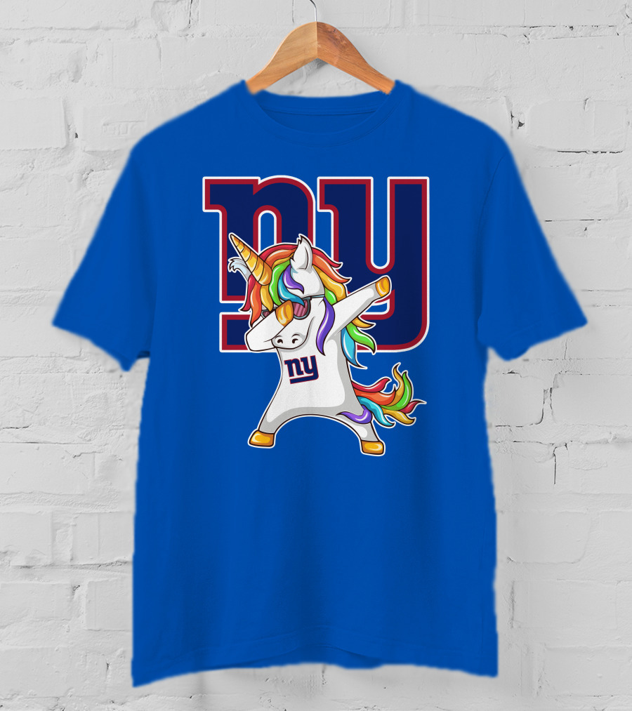 NY Giants Rainbow Unicorn Dab T-Shirt