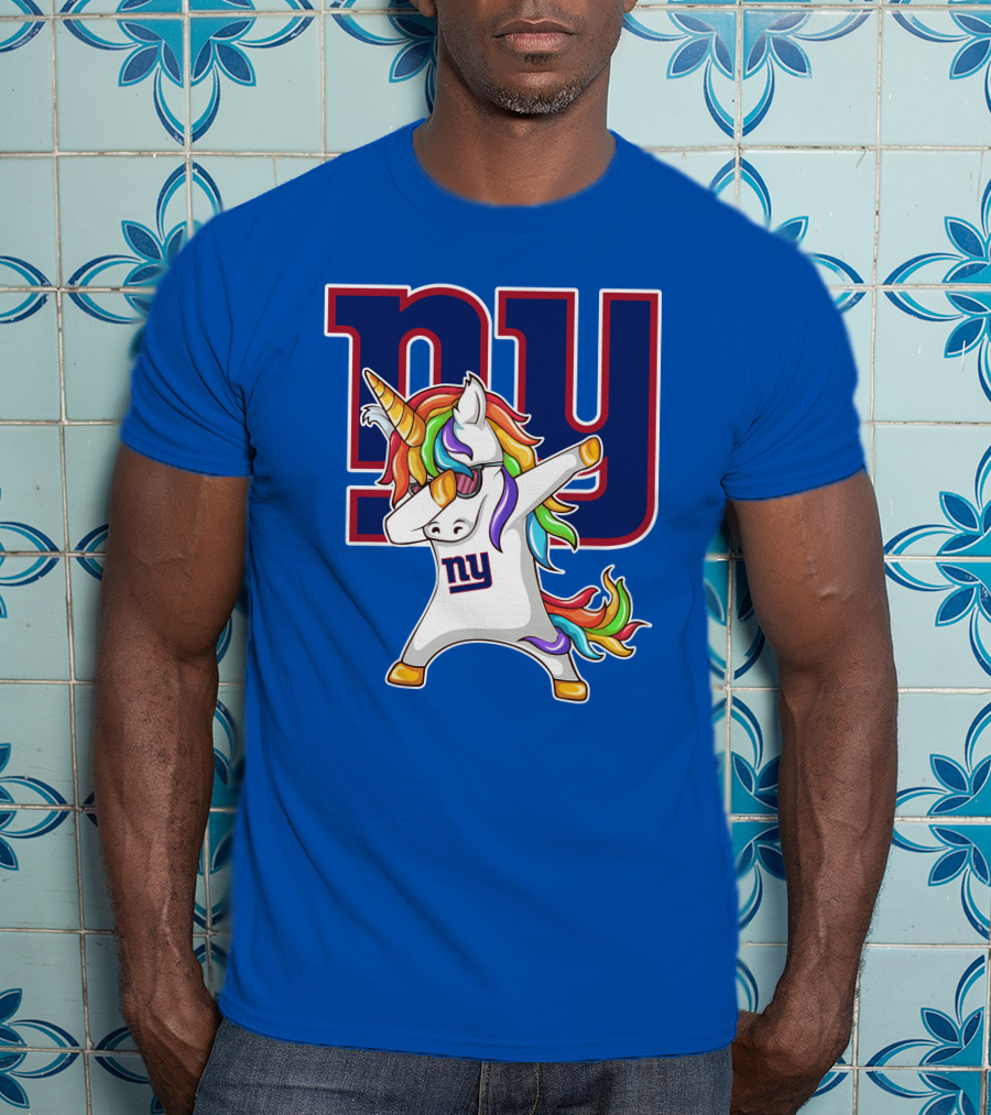 NY Giants Rainbow Unicorn Dab T-Shirt