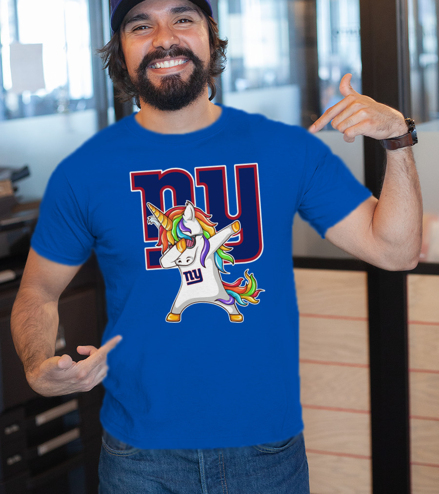 NY Giants Rainbow Unicorn Dab T-Shirt
