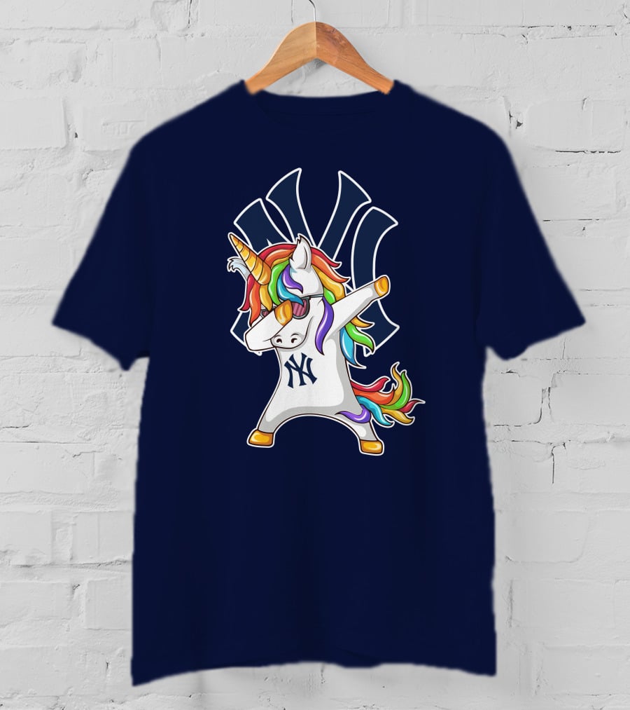 New York Yankees Unicorn Dabbing Rainbow T-Shirt