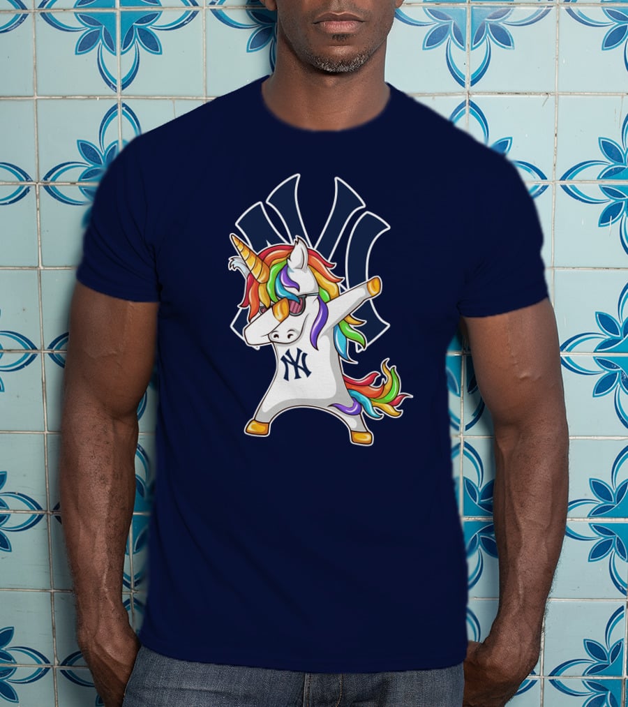 New York Yankees Unicorn Dabbing Rainbow T-Shirt