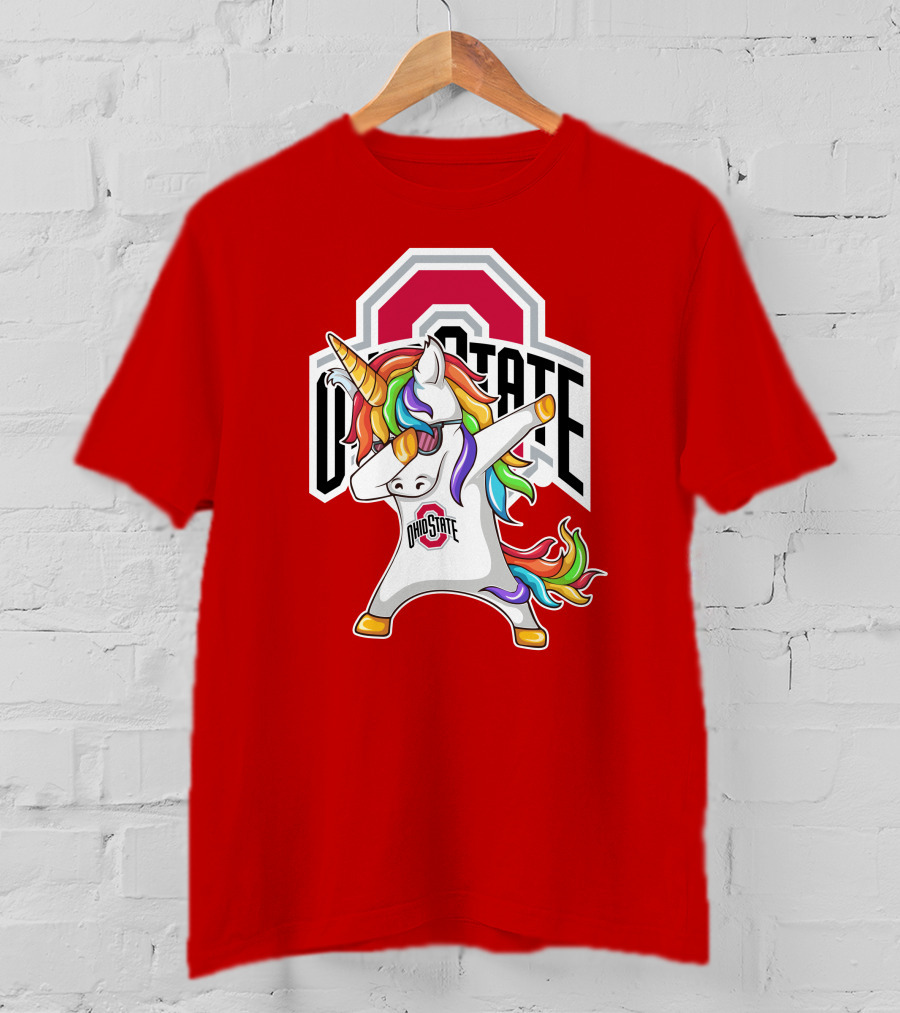 Ohio State Buckeyes Rainbow Unicorn Dabbing T-Shirt