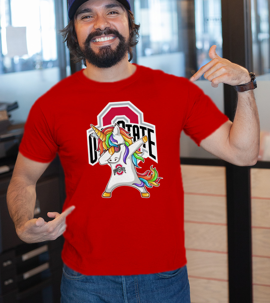 Ohio State Buckeyes Rainbow Unicorn Dabbing T-Shirt