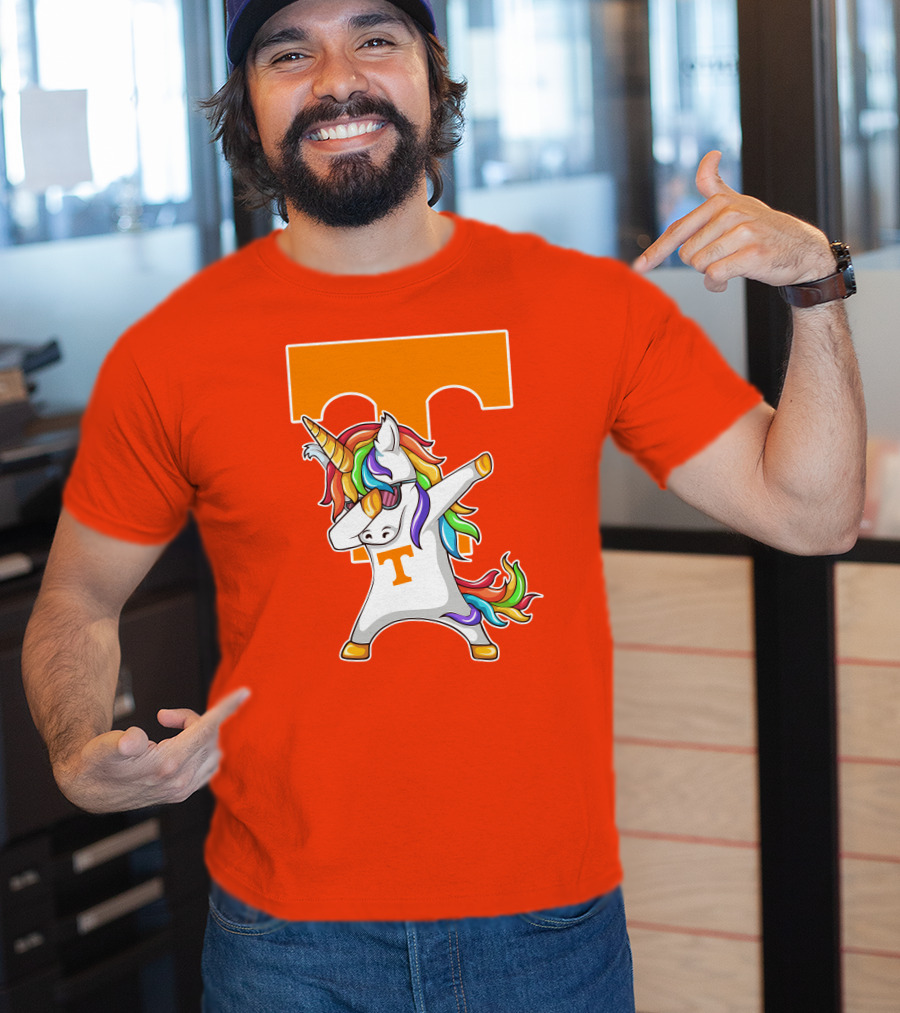 Tennessee Volunteers Dabbing Unicorn With Iconic Orange T T-Shirt