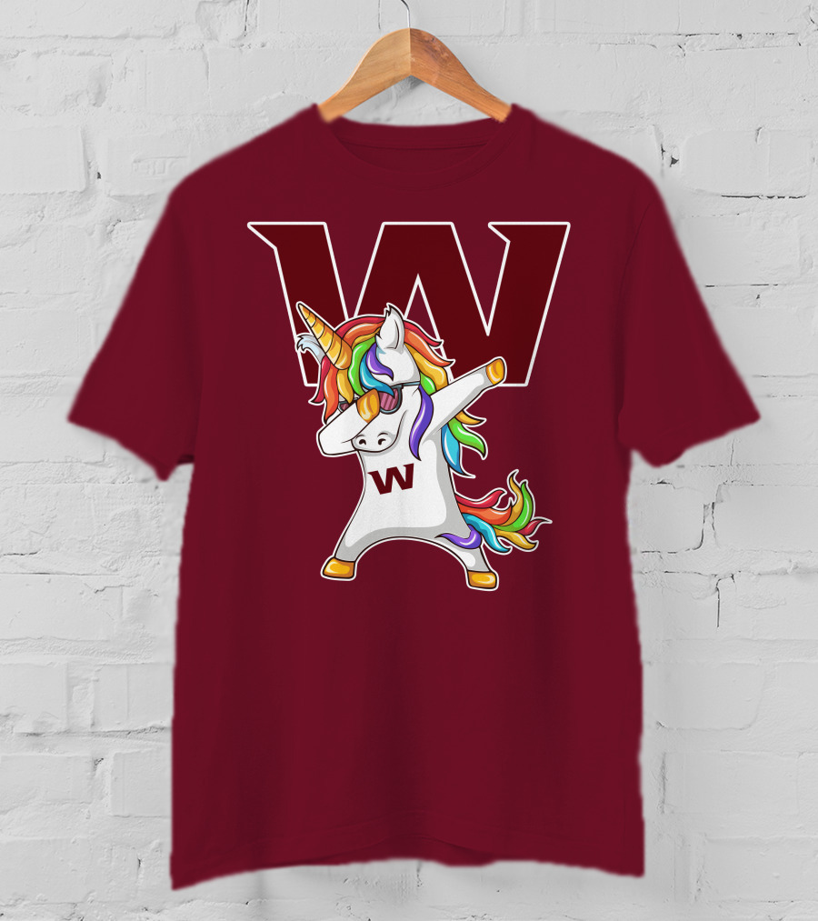 Washington Football Team Unicorn Dabbing W T-Shirt