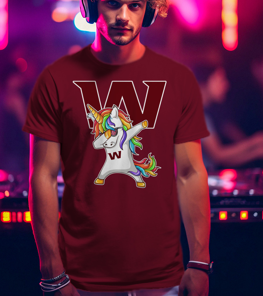Washington Football Team Unicorn Dabbing W T-Shirt