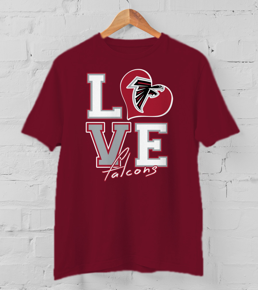 LOVE Atlanta Falcons Heart T-Shirt