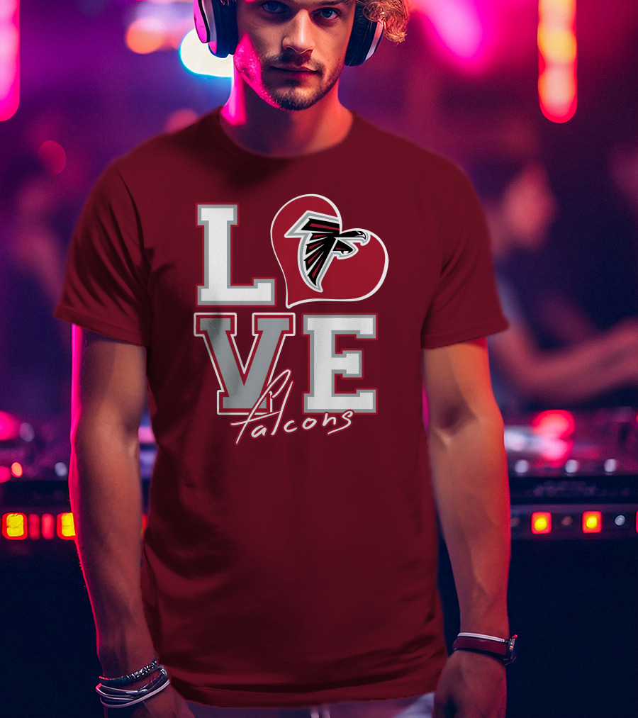 LOVE Atlanta Falcons Heart T-Shirt