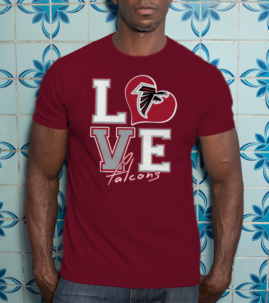 LOVE Atlanta Falcons Heart T-Shirt