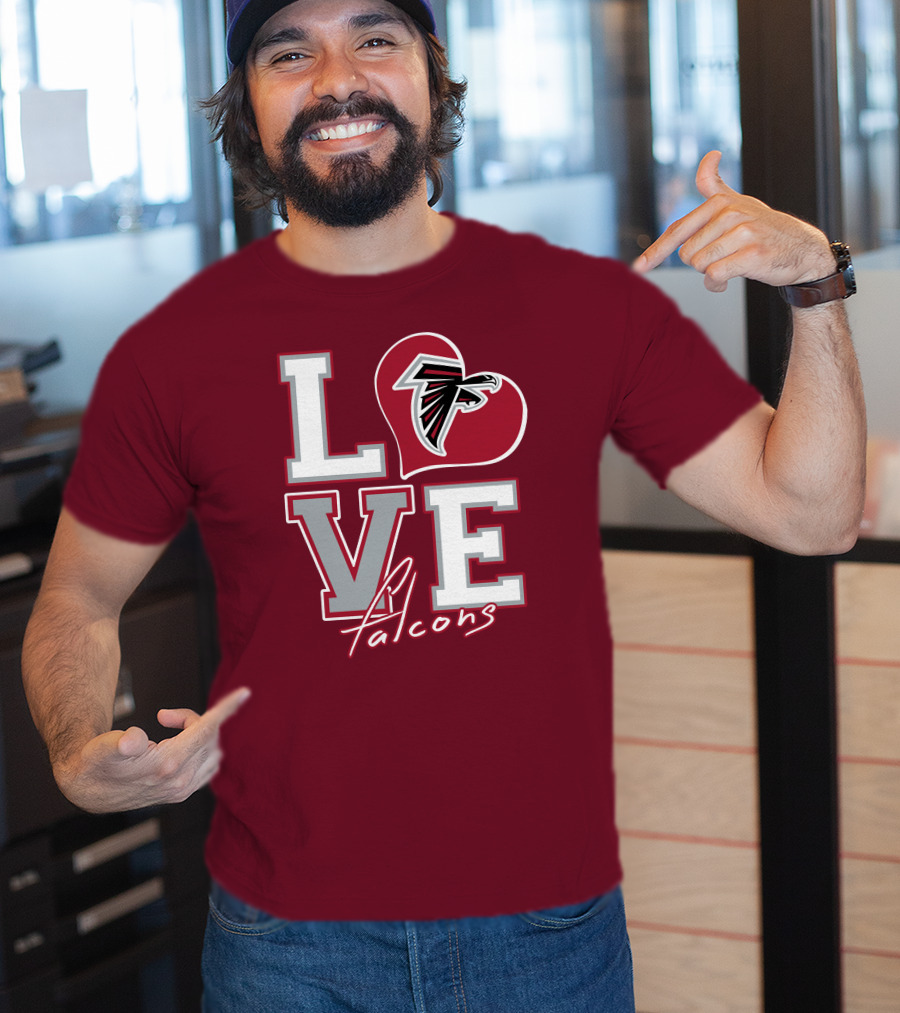 LOVE Atlanta Falcons Heart T-Shirt