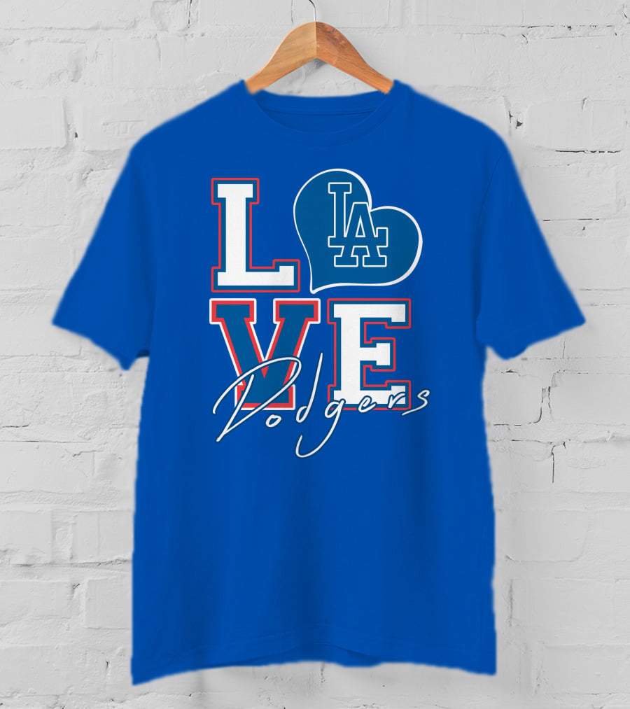 LOVE LA Dodgers Heart T-Shirt