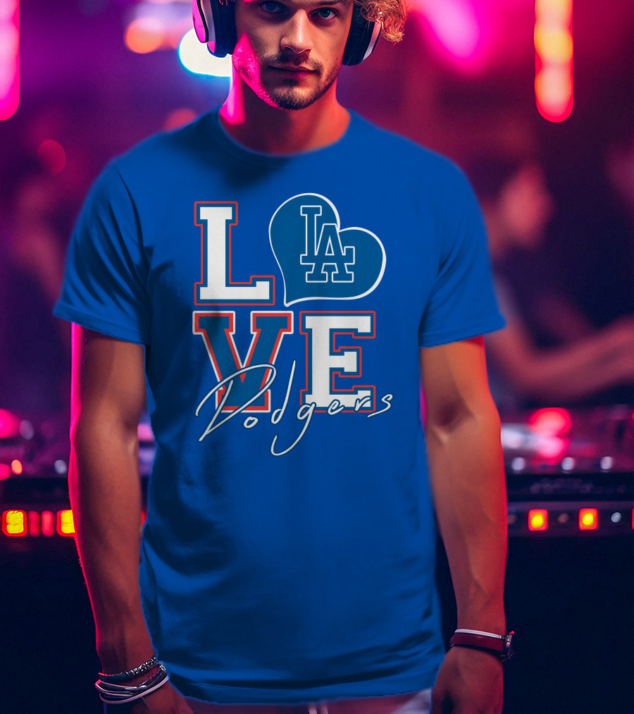 LOVE LA Dodgers Heart T-Shirt