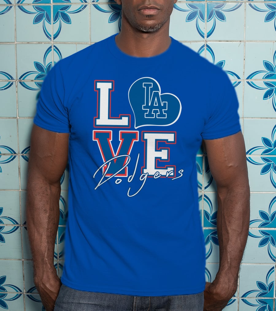 LOVE LA Dodgers Heart T-Shirt