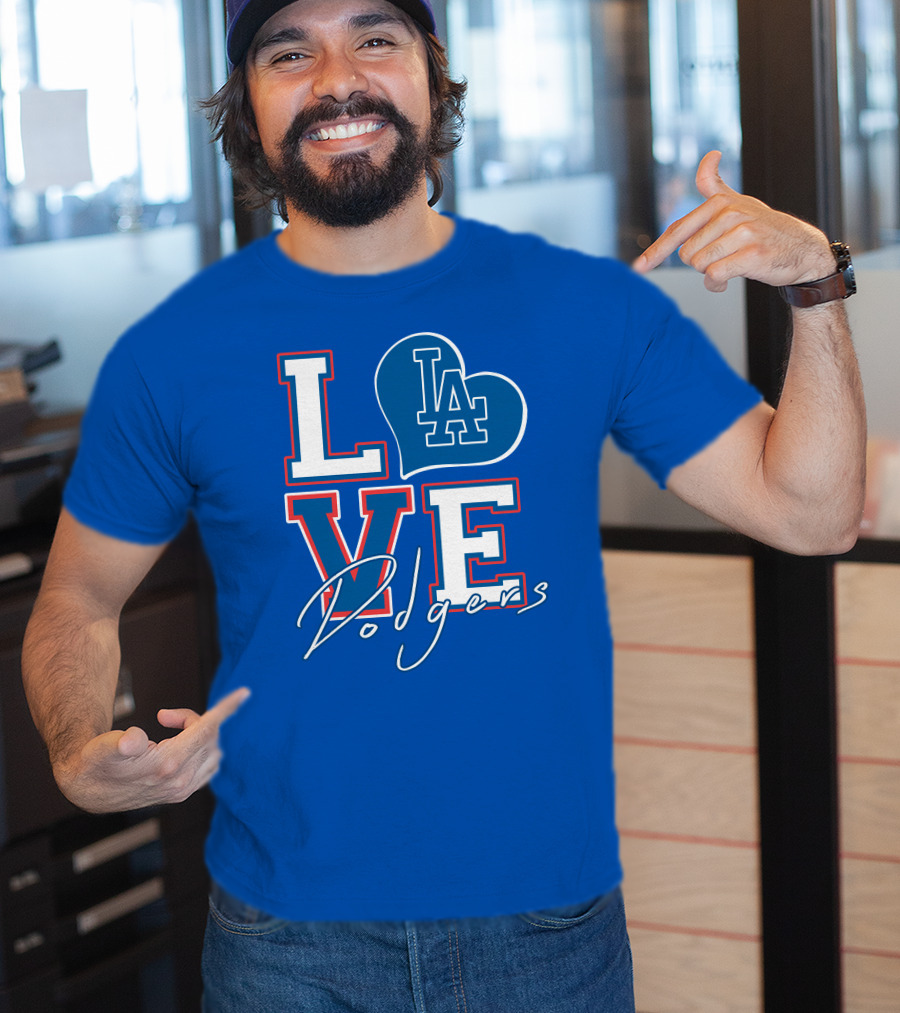 LOVE LA Dodgers Heart T-Shirt