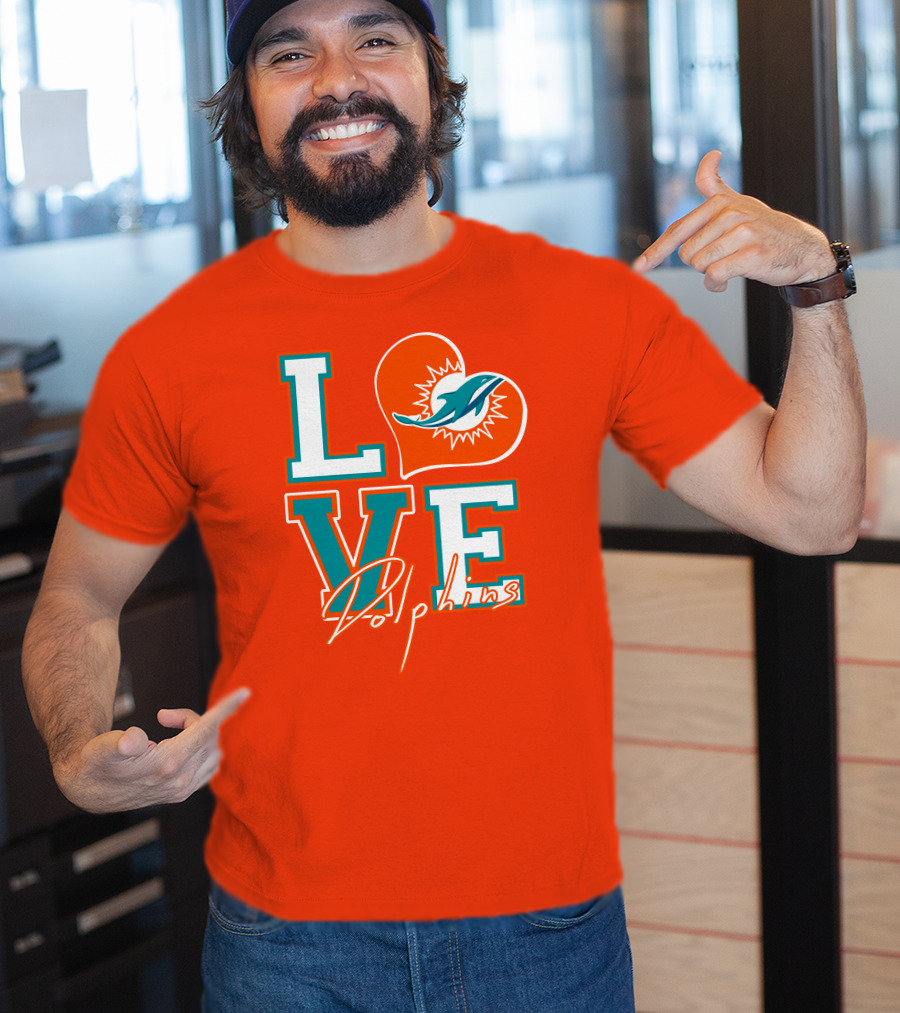 LOVE Dolphins Miami Heart T-Shirt
