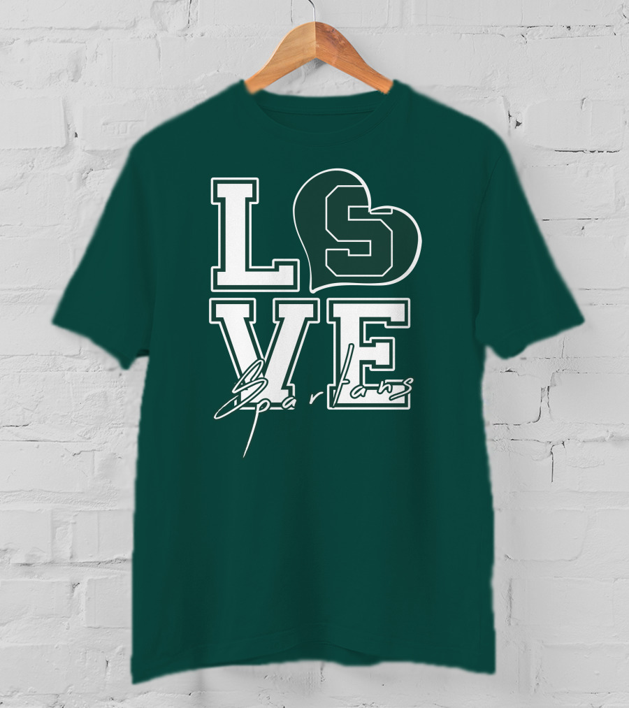 Love Spartans Michigan State Heart T-Shirt