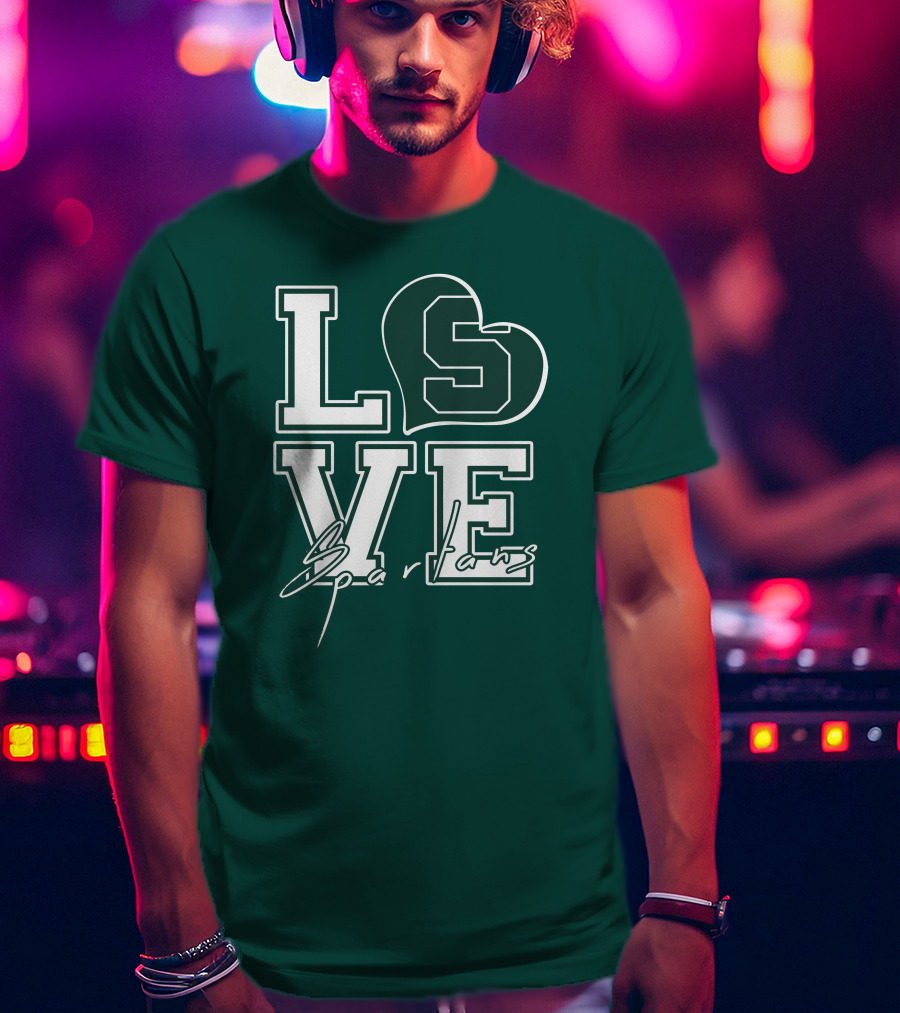 Love Spartans Michigan State Heart T-Shirt