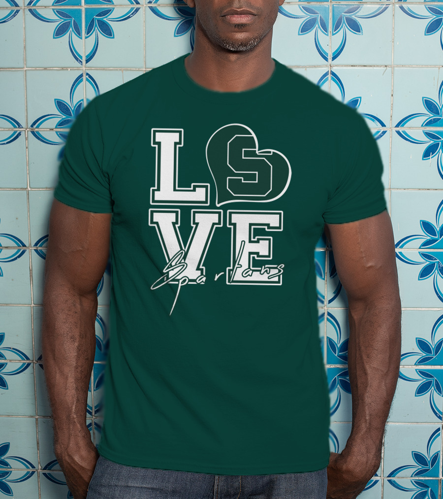 Love Spartans Michigan State Heart T-Shirt