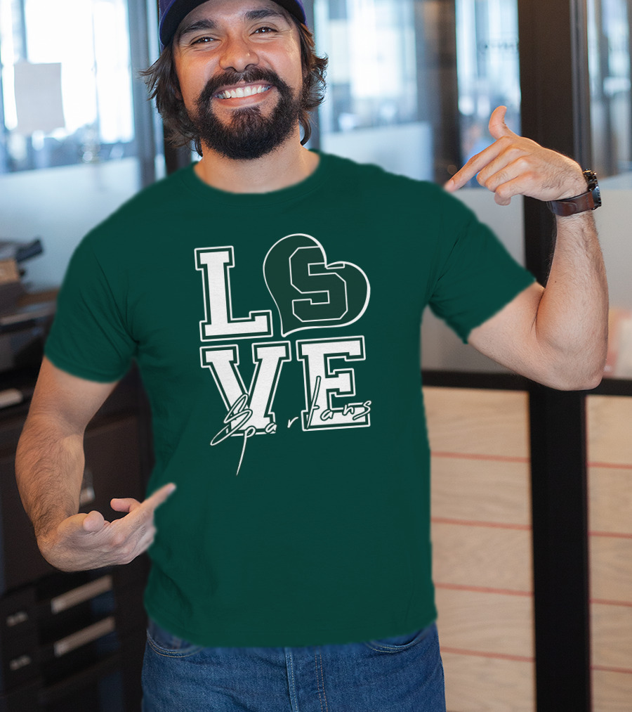 Love Spartans Michigan State Heart T-Shirt