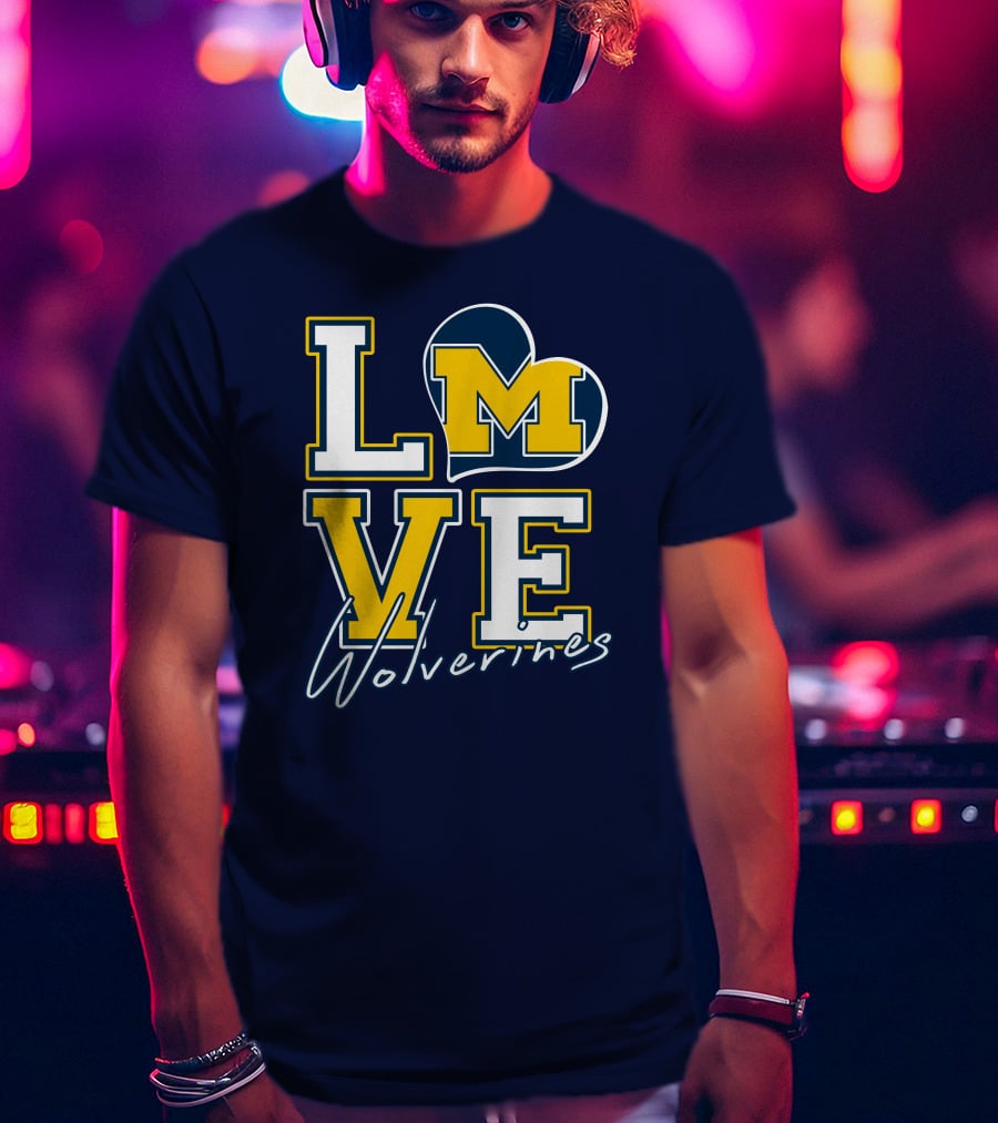 Love Michigan Wolverines Heart T-Shirt