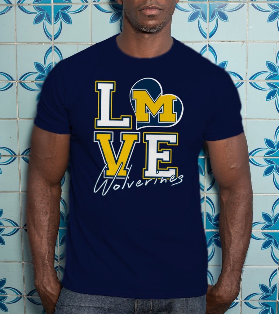 Love Michigan Wolverines Heart T-Shirt