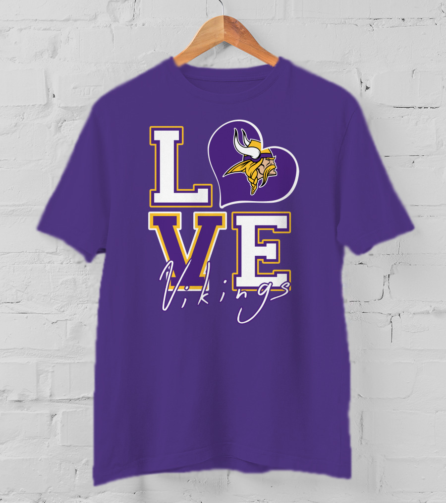 Love Minnesota Vikings Heart T-Shirt