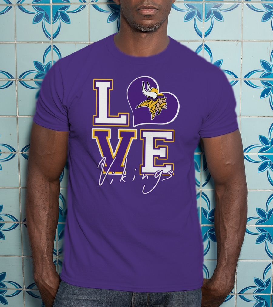 Love Minnesota Vikings Heart T-Shirt