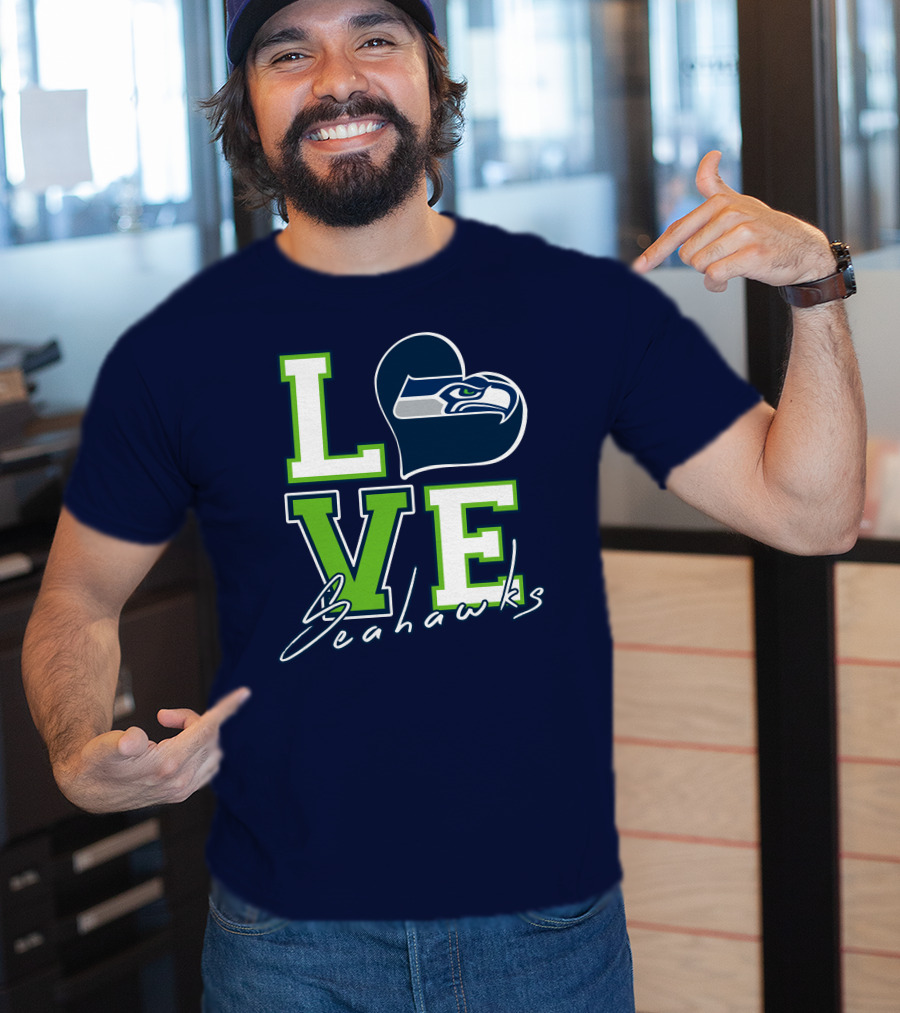 LOVE Seattle Seahawks Heart T-Shirt
