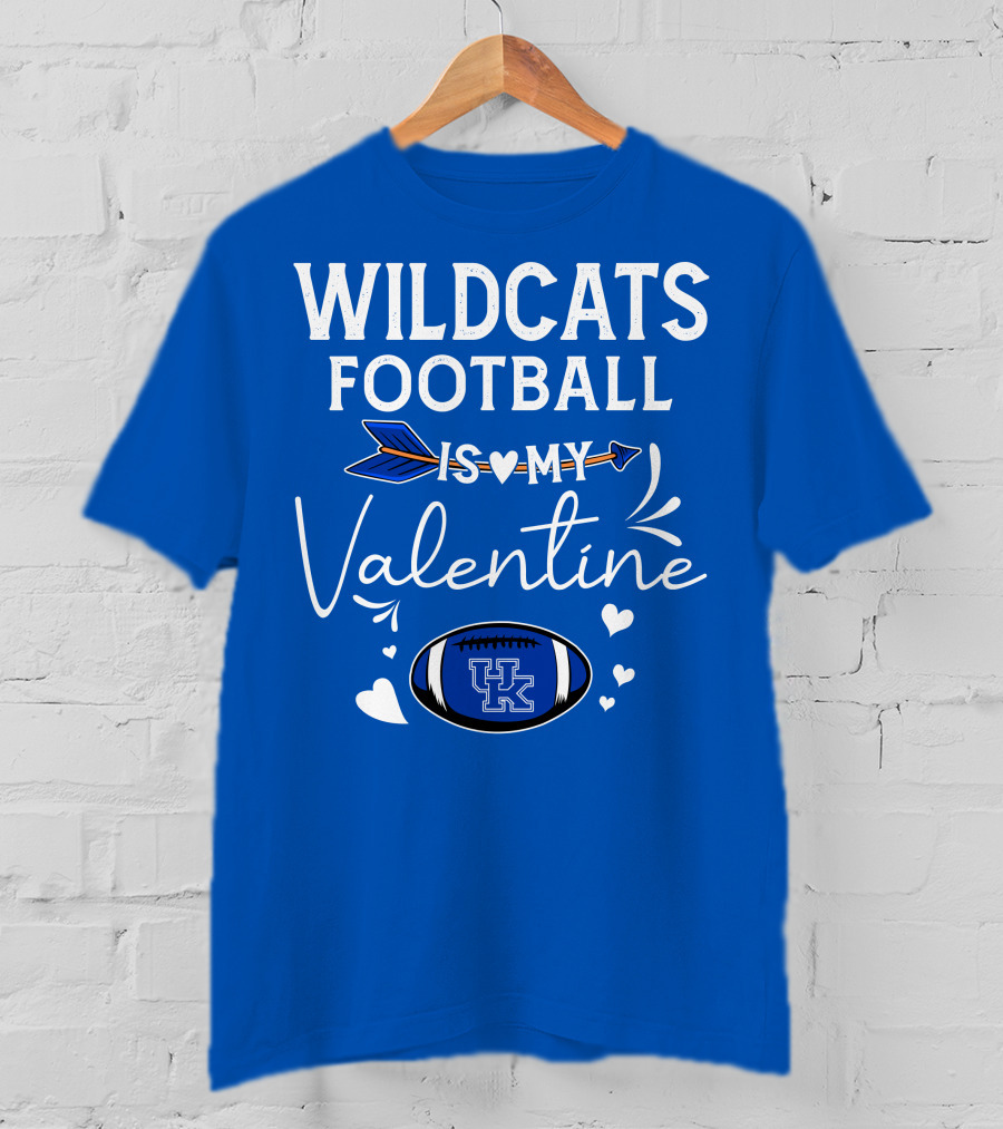 Wildcats Football Is My Valentine UK Football Heart Arrow T-Shirt