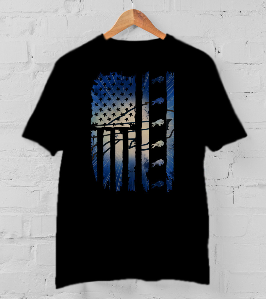 Buffalo Bills American Flag Stars And Stripes Football Fan Gear T-Shirt