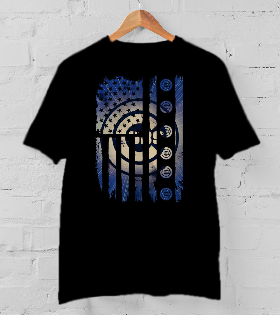Chicago Cubs Stars And Stripes American Flag T-Shirt