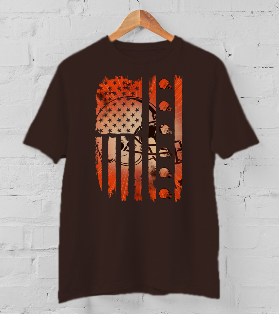 Cleveland Browns Helmet American Flag Edition T-Shirt