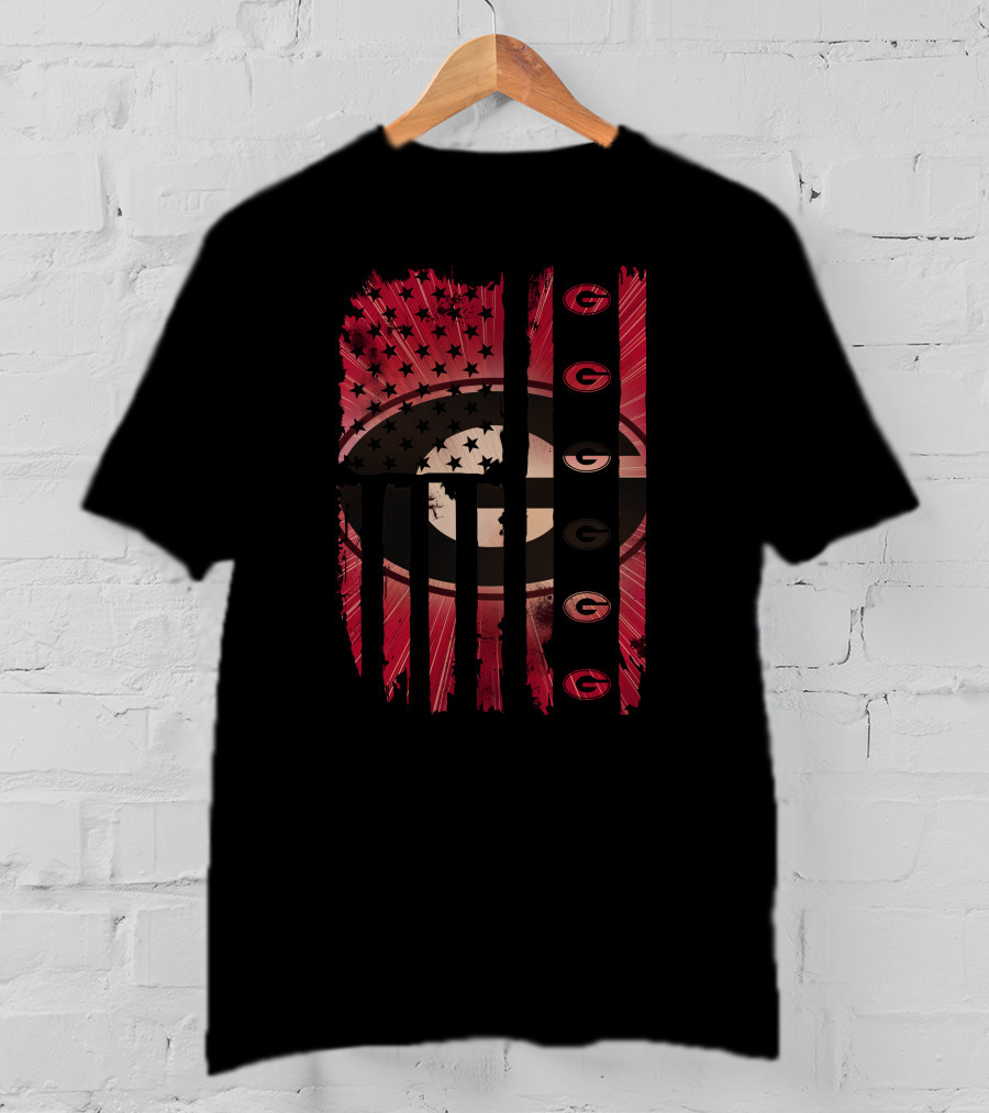 Georgia Bulldogs American Flag Distressed T-Shirt